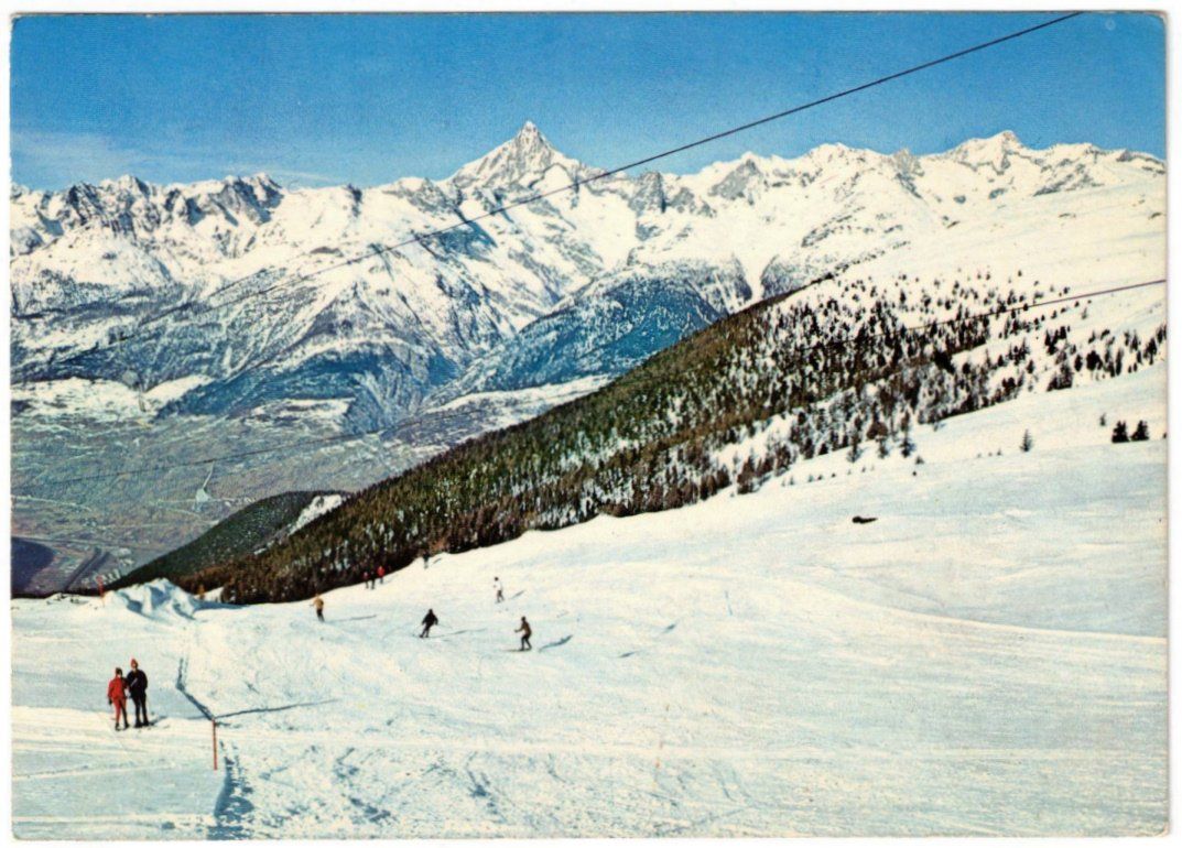 Cartoline postali: Visperterminen - Skipist Giw mit Bitschhorn und Rhonetal – Usato da Binningen venduto da Mountainrider