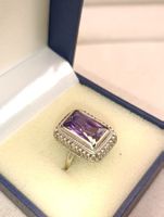 Einzigartige 925er Silber Ring mit Amethyst 80er Top
