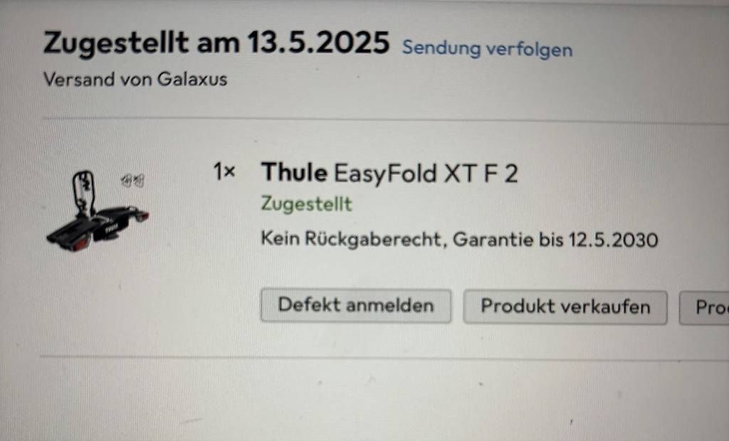 Portapacchi: Fahrradträger Thule EasyFold XT F 2 – Usato da Tägerwilen venduto da Oranje-1 1