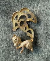 Broche vintage écureuil doré