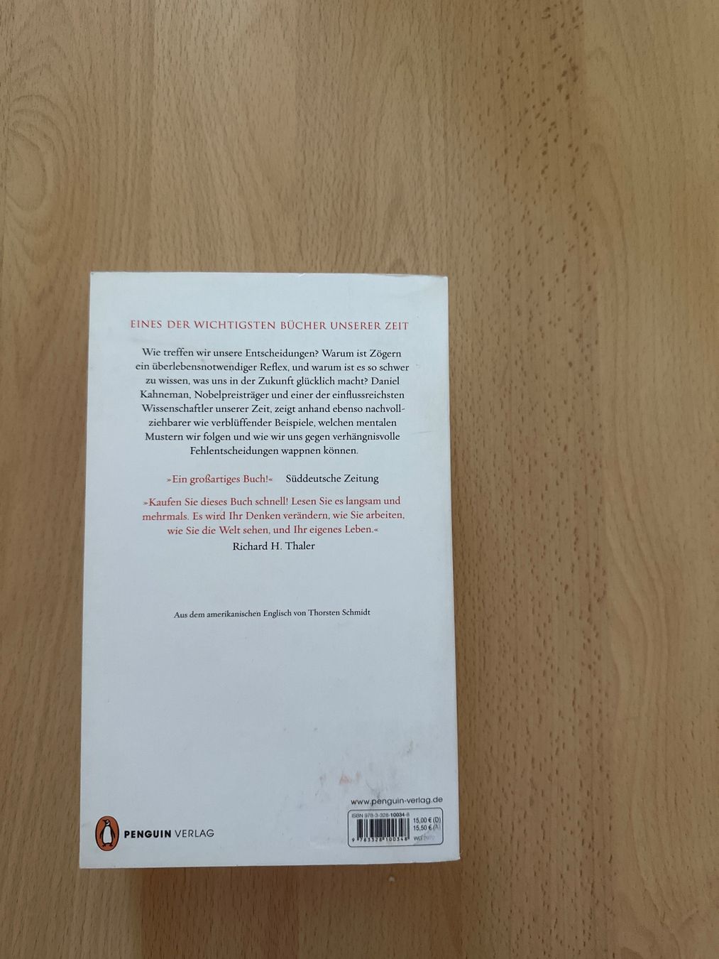 Bücher: Schnelles Denken, langsames Denken - Daniel Kahneman – Gebraucht aus Schwarzenburg von mezulienka 2