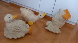 Deko Enten Set Weiss 3 Stk. Dekoration Landhausstil