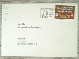 TR03 Enveloppe + Timbre Suisse 1943