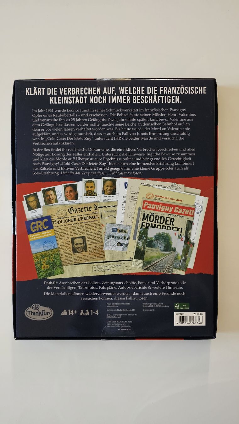 Giochi: ThinkFun - Cold Case: Der letzte Zug. – Nuovo (secondo la descrizione) da Aeschi SO venduto da cle_yqm2 1