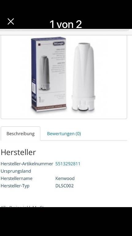 Sanitär: Delonghi Wasser-Filterpatronen – Gebraucht aus Spiez von Kafarep1