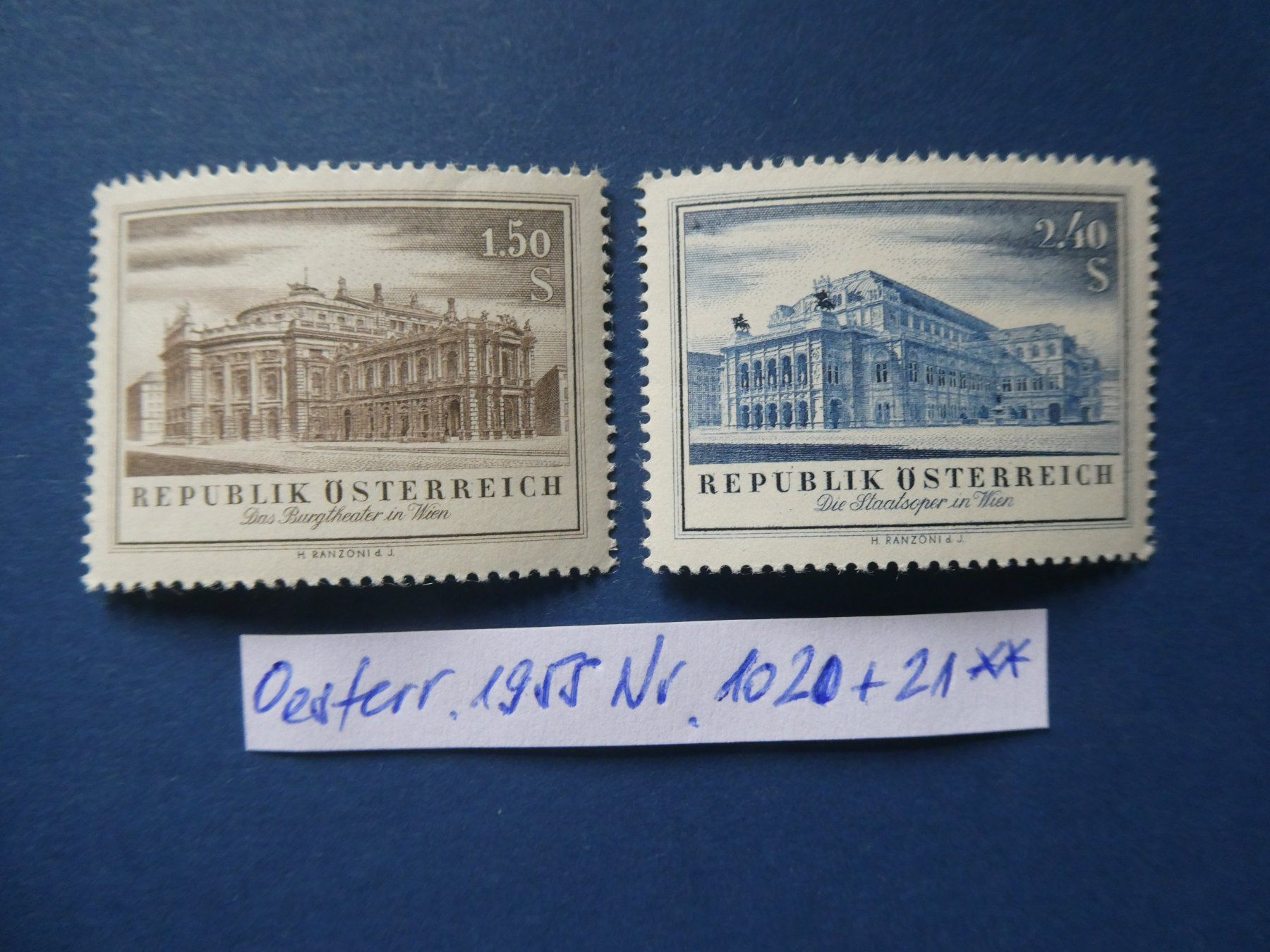Tutti i francobolli: Österreich 1955 Nr. 1020+1021 postfrisch ** – Usato da Lausen venduto da Herbamare01
