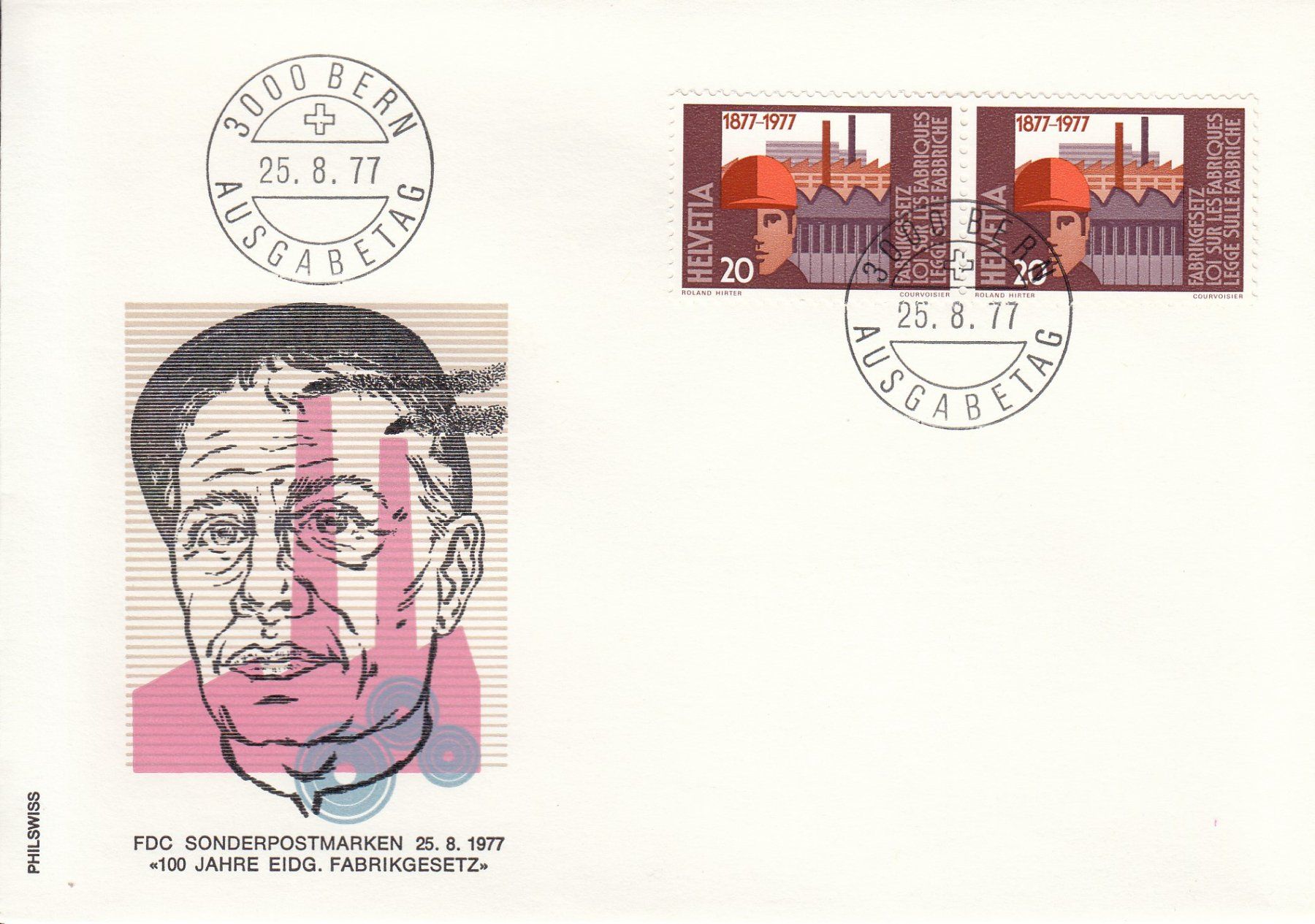 Tutti i francobolli: 1977 4 FDC Fabrikgesetz Wanderwege Kulturgüter – Usato da Spreitenbach venduto da Mustang_1105 1