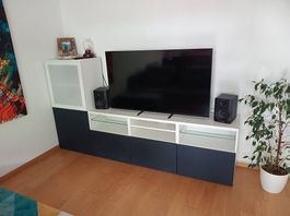 IKEA BESTÅ TV Storage Combination (TV Möbel) White/Dark Blue