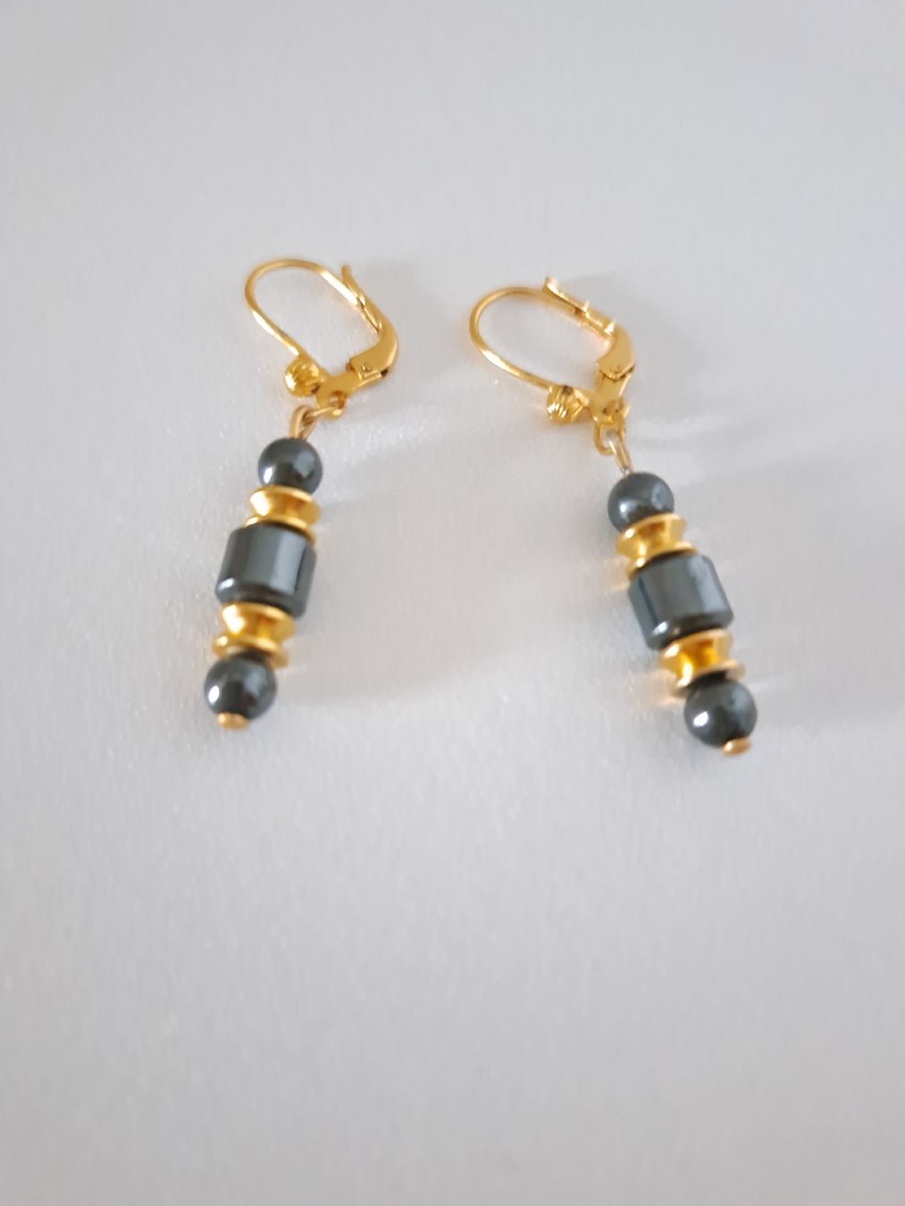 Orecchini pendenti & Orecchini a lobo: Schmuck Set Hämatit Ohrringe Kette Ring Modeschmuck – Usato da Weggis venduto da Leeclipse 4