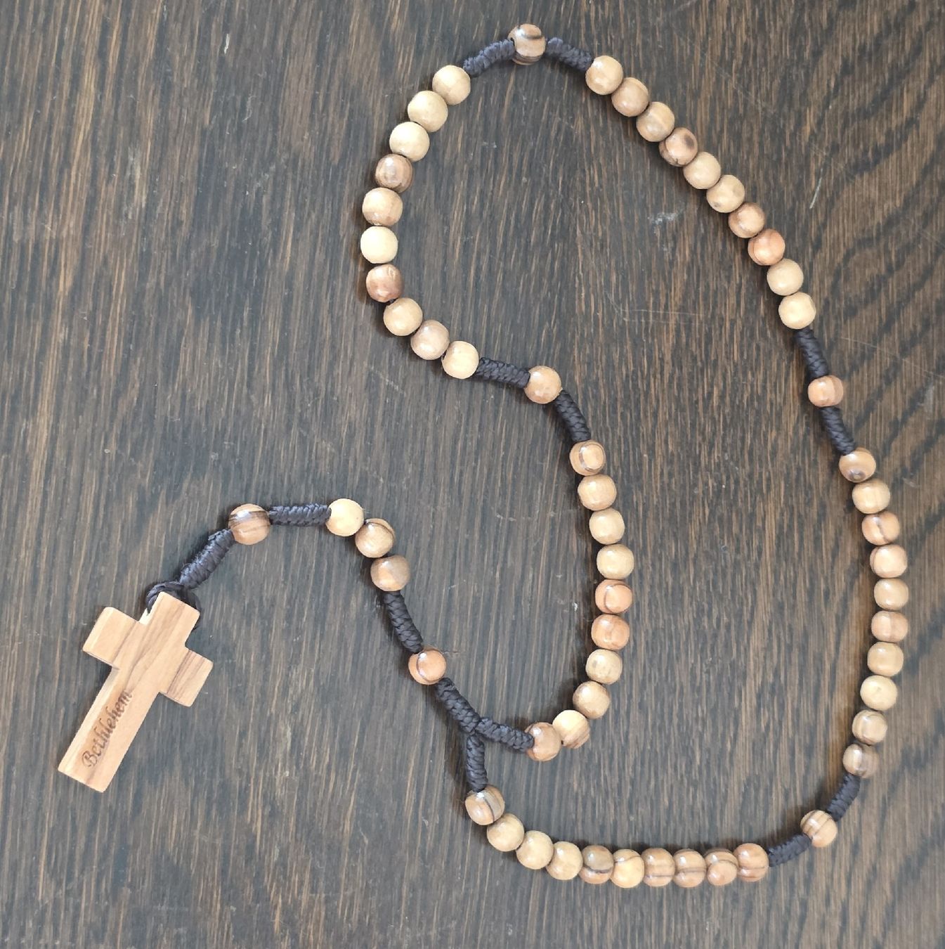 Sonstiger Schmuck: Rosenkranz Holz Bethlehem Kreuz  – Neu (gemäss Beschreibung) aus Rheinsulz von Gilea