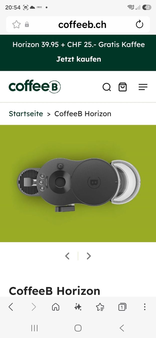 Coffee B Macchine per caffè & Macchine per espresso: Coffee B Horizon grey – Nuovo e nell'imballaggio originale da Kriens venduto da Merida67 2
