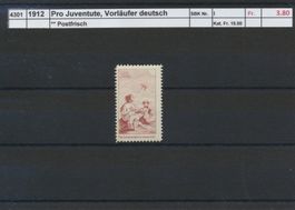 1912 pro Juventute, Vorläufer deutsch, ** postfrisch
