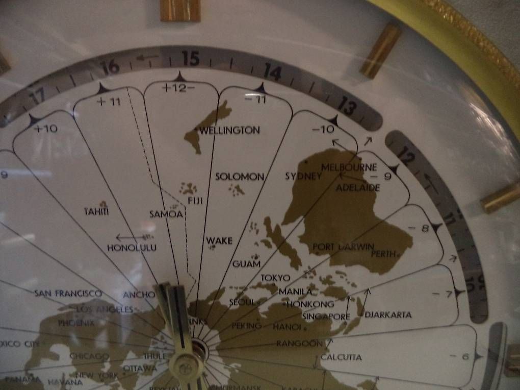 Orologi da terra & Orologi da parete: Grosse Kundo GMT World Time Zone Messing Tisch Uhr – Nuovo (secondo la descrizione) da Rieden AG venduto da Wirth03 1