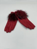 Handschuh mit Pompon "Rot"