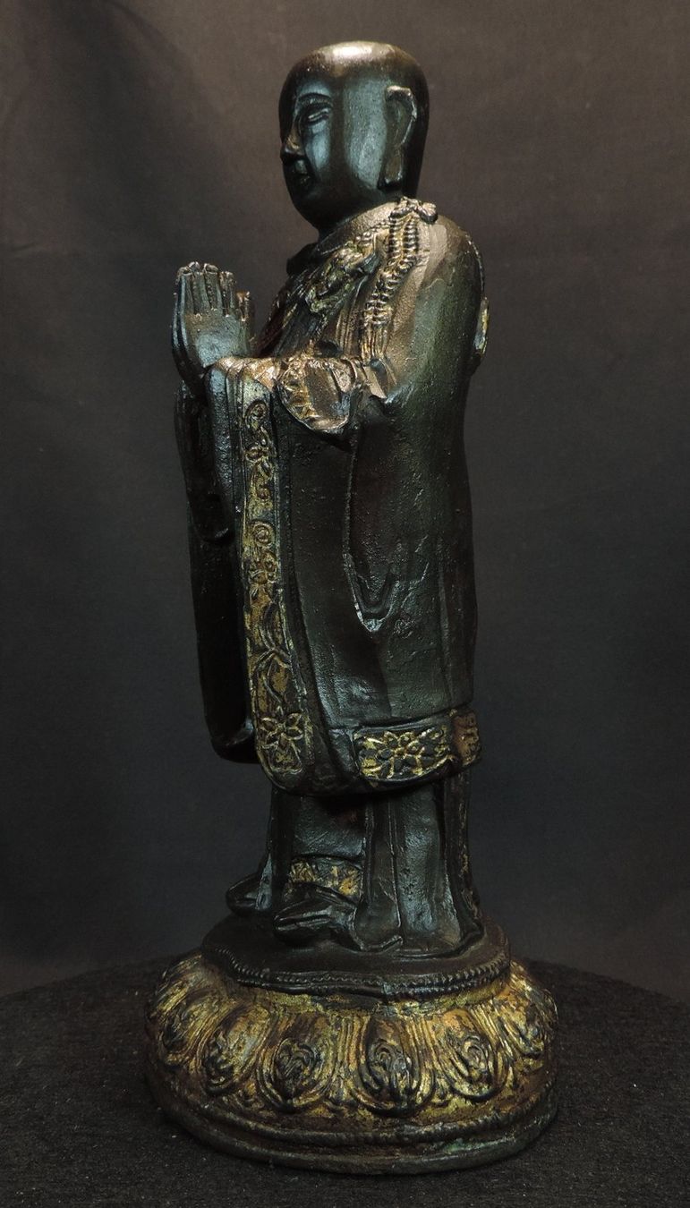 Sculture & Statue: Buddhistische Mönchsfigur Metall, Eisenguss – Usato da Duggingen venduto da roterbambus 1