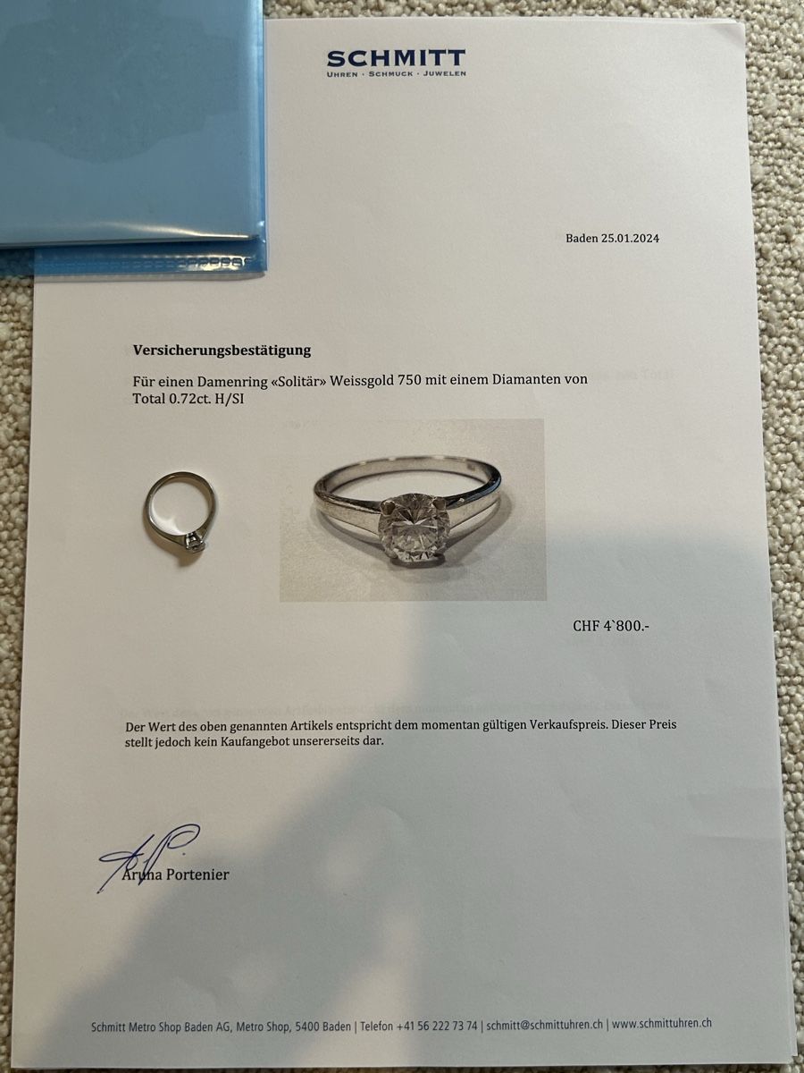 Anelli: Solitär Ring WG 750 mit Diamant – Nuovo (secondo la descrizione) da Ehrendingen venduto da Gintonic1991