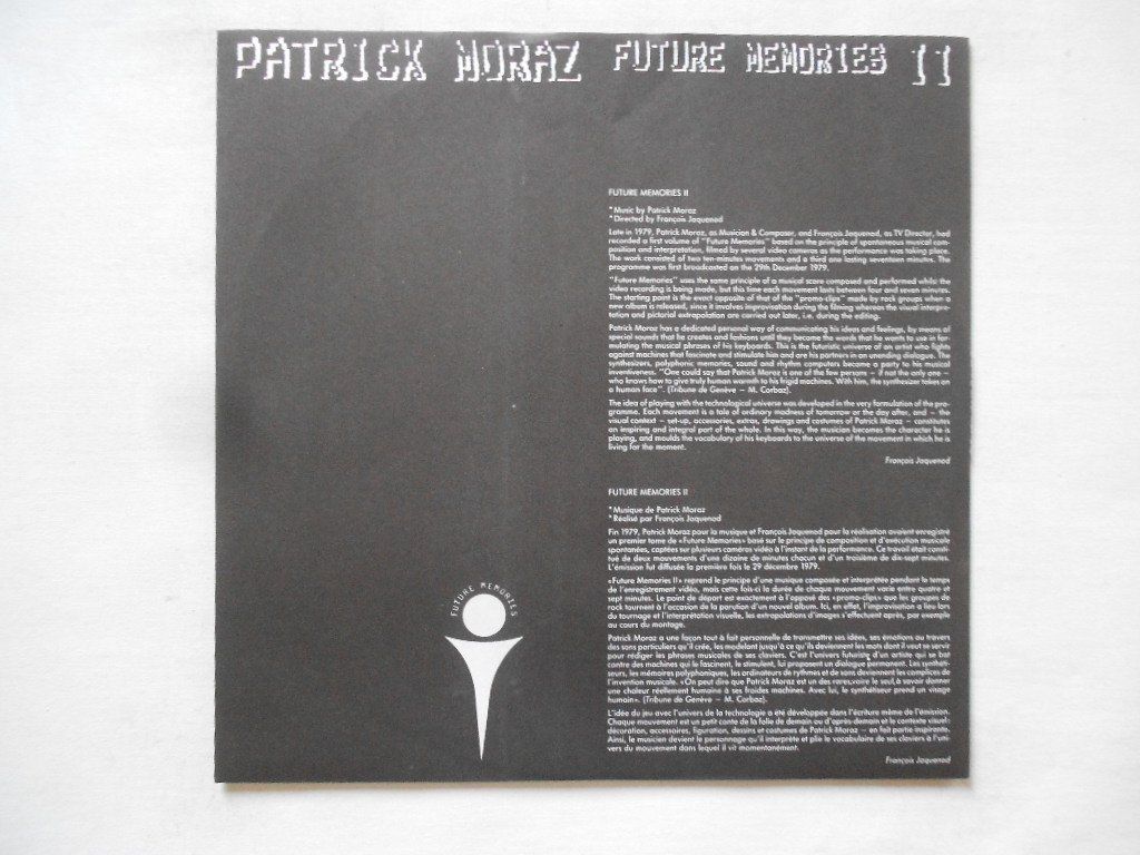 Vinyles: PATRICK MORAZ  -  FUTURE MEMORIE II – D'occasion à Bex par Giorgiob 2