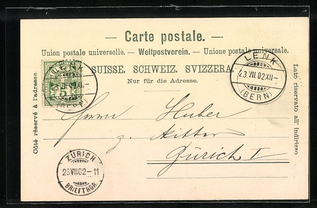 Cartoline postali: Mondschein-AK Lenk, Ortsansicht mit Kirc – Usato da Berlin venduto da bartko-reher 1