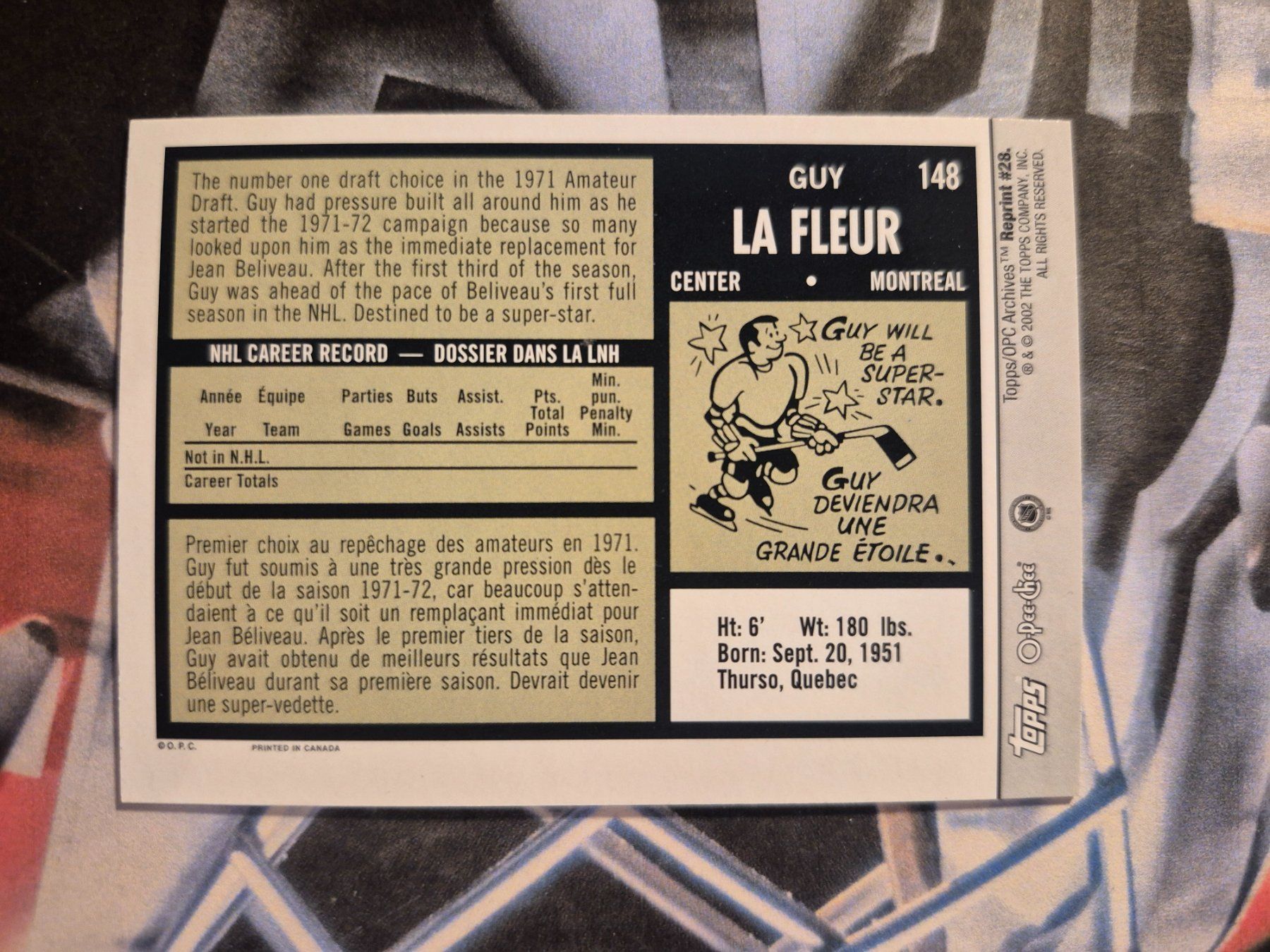 NHL Carte collezionabili: NHL Guy La Fleur Montreal Canadiens – Usato da Treiten venduto da Sauber73 1