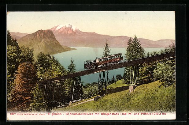 Ansichtskarten: Rigibahn auf der Schnurtobelbrücke mit  – Gebraucht aus Berlin von bartko-reher