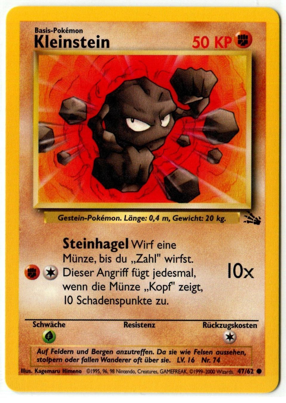 Pokémon Sammelbilder & Trading cards: Kleinstein Fossil Set 47/62 Deutsch Mint – Neu (gemäss Beschreibung) aus Dornach von Deco89