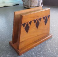 Vintage Briefhalter, Serviettenhalter aus Holz