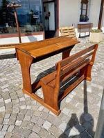 Ancien Pupitre d'Écolier Vintage en Bois (1940-1950)
