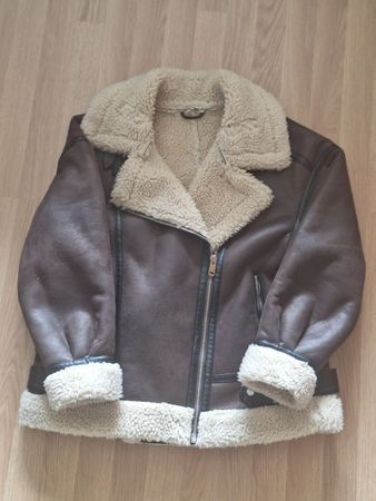 Cosy Brown Aviator Jacket - Perfect for Winter! Size M