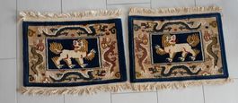 Chinesische Teppiche (2 x  46x66cm) - handgeknüpft - Set