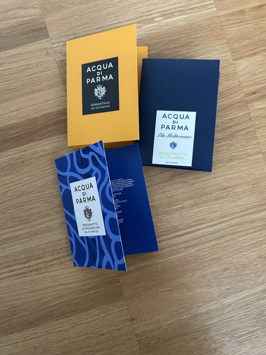 Acqua di parma Profumi & Eau de Toilette: Acqua di Parma 3x fragrance samples – Nuovo e nell'imballaggio originale da St. Gallen venduto da dec_2jy6
