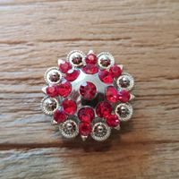 Western Concho rote Kristalle 19x19mm
