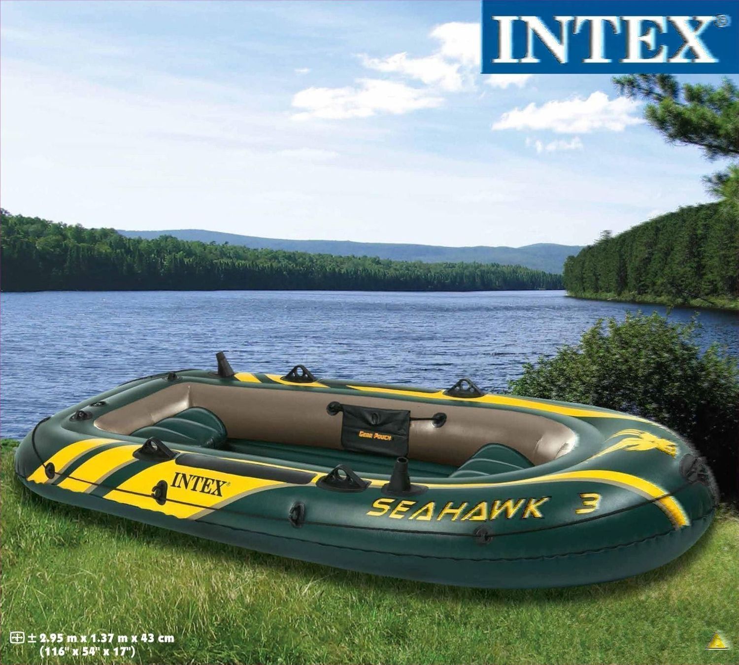 Barche: INTEX Seehawk 3 Boot top neu 2017! – Nuovo e nell'imballaggio originale da Wynau venduto da Intexpool24