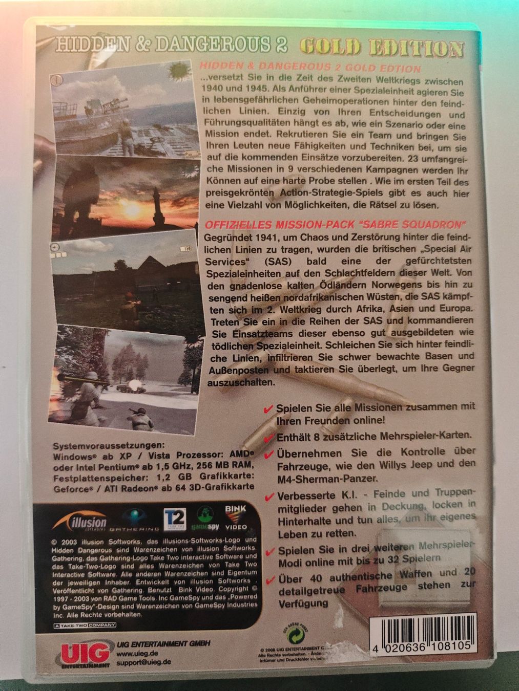 Giochi: Hidden & Dangerous Gold Edition PC Game - Top Zustand! – Usato da Wolfwil venduto da Rarak 1