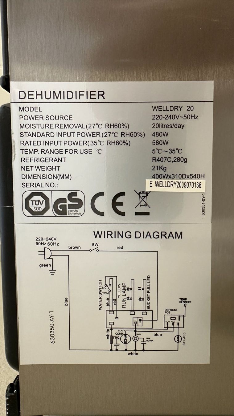 Deumidificatori: Welldry 20 Entfeuchter – Usato da Gretzenbach venduto da Mega56 2