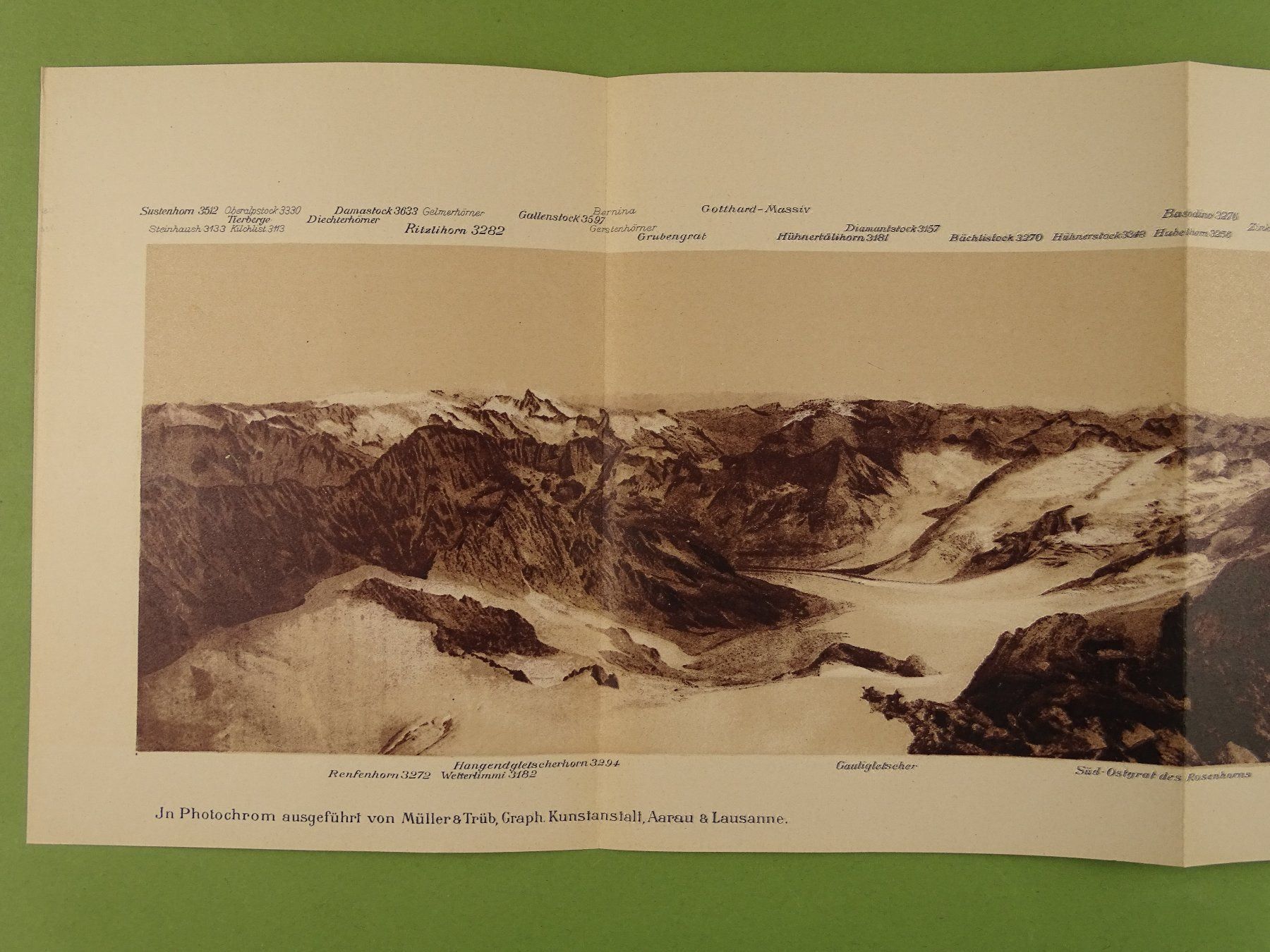 Cartine & Atlanti: PANORAMA VOM ROSENHORN 1896 – Usato da Grüningen venduto da Kartensammler
