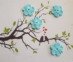 4 Stk Blumen gehäkelt, fleurs crochet, fiori uncinetto 068