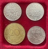 Frankreich/France - je 1 Stk. 1/2 Franc 1965/75/94 + 20 cts