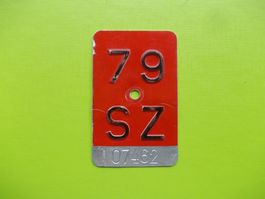 Velonummer / Fahrradnummer SZ 79