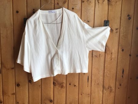 Damen Oberteil Bershka cremefarben Grösse L 