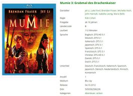 Mumie 3: Grabmal des Drachenkaiser (Bluray)