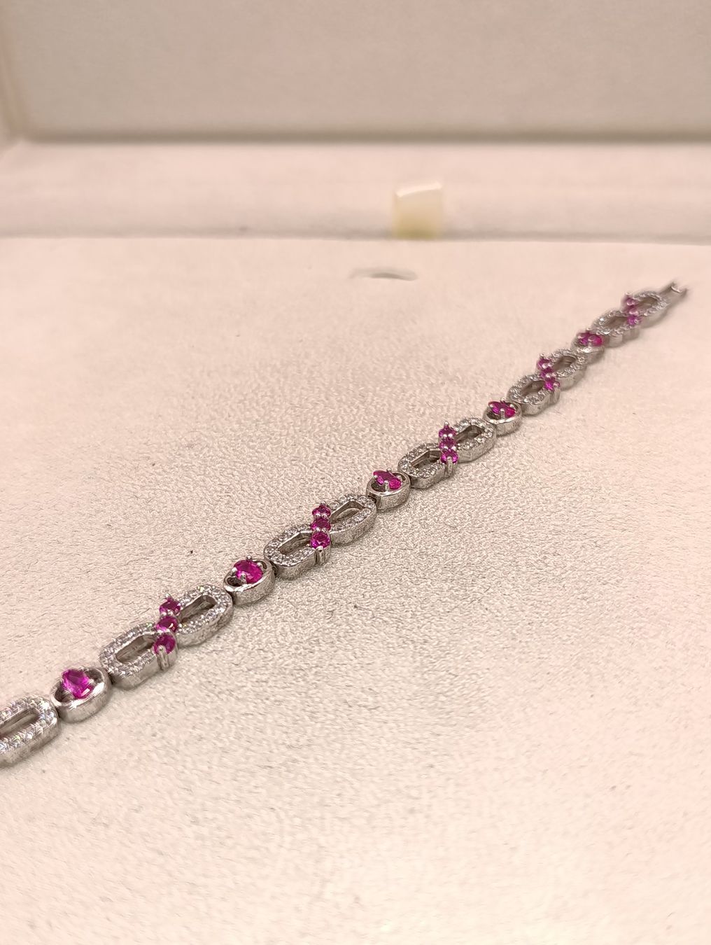 Armbänder & -reifen: Vintage 925er Silber Armband Rubin Edelstein Zirkonia Top – Gebraucht aus Steffisburg von 1.Schmuckschatulle 5