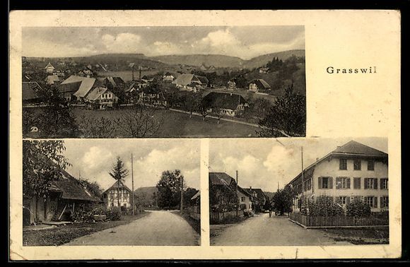 Cartoline postali: AK Grasswil, Ortsansichten – Usato da Berlin venduto da bartko-reher