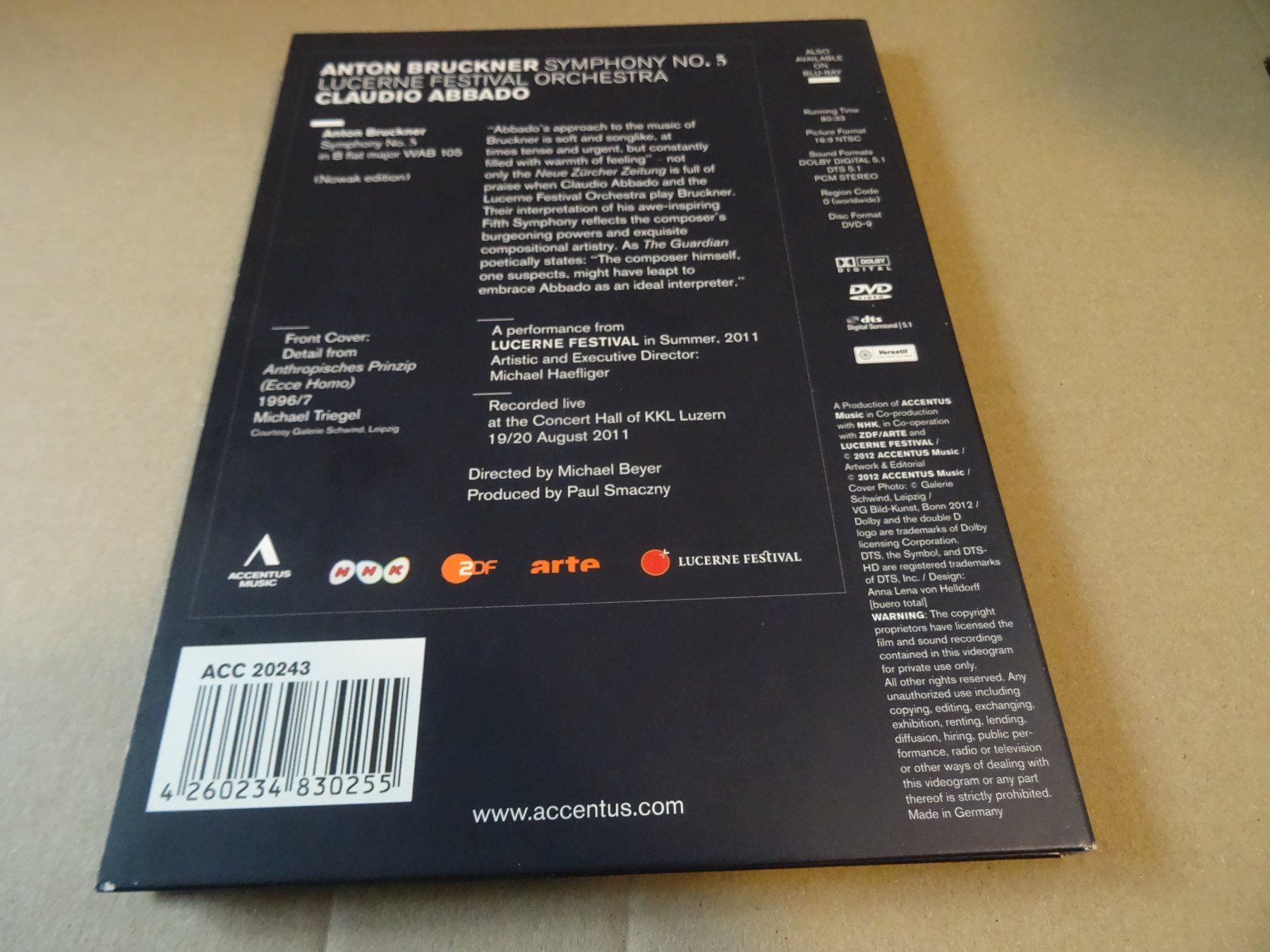 Tutti i DVDs: DVD Bruckner Symphony 5 Claudio Abbado – Usato da Olten venduto da Disc-Ausverkauf 1