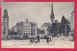 ZÜRICH - HAUPTPOST, STADTHAUS, FRAUMÜNSTER, 28.8.1903