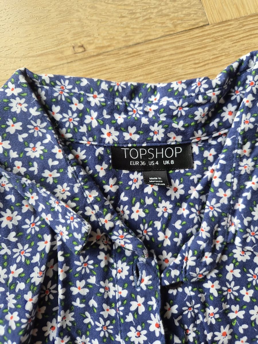 Topshop Camicette: Blumenbluse, Gr. 36, blau mit Blumenmuster, Herbst – Nuovo (secondo la descrizione) da Zürich venduto da yek_78pv 1
