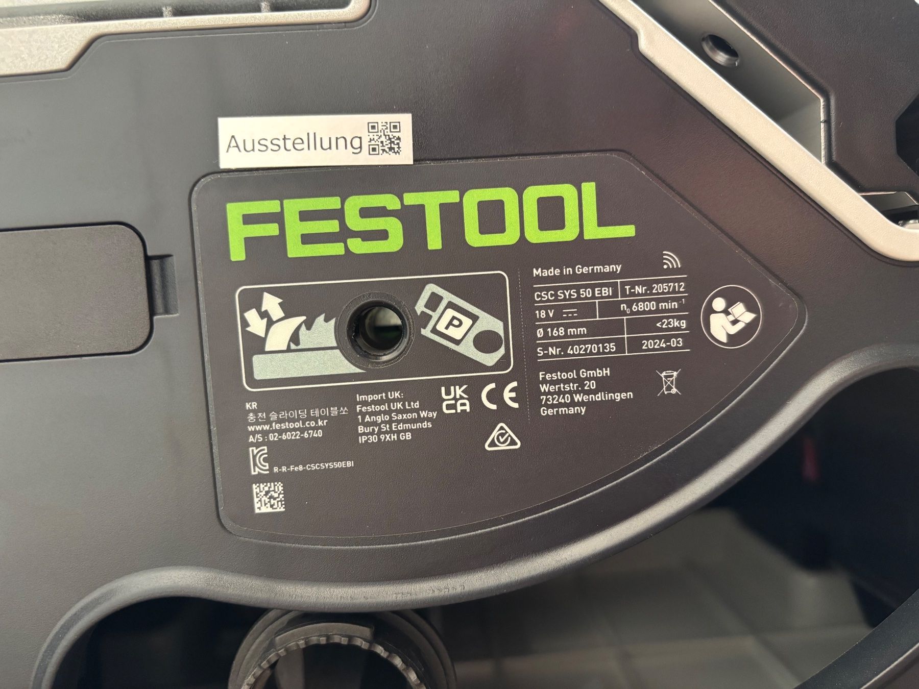 Festool Scies: Festool Tischkreissäge CSC SYS 50 EBI-Basic Neuwertig – Neuf (Voir description) à Winterthur par ReUse_Baumarkt 4