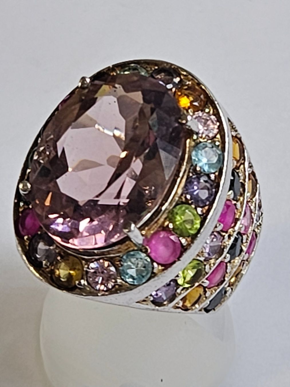 Anelli: Ring Silber 925 mit zentralem Amethist multistone – Nuovo (secondo la descrizione) da Zürich venduto da Bieter04 9