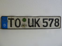 Nummernschild / Kfz-Kennzeichen Deutschland TO UK 578 mit EU