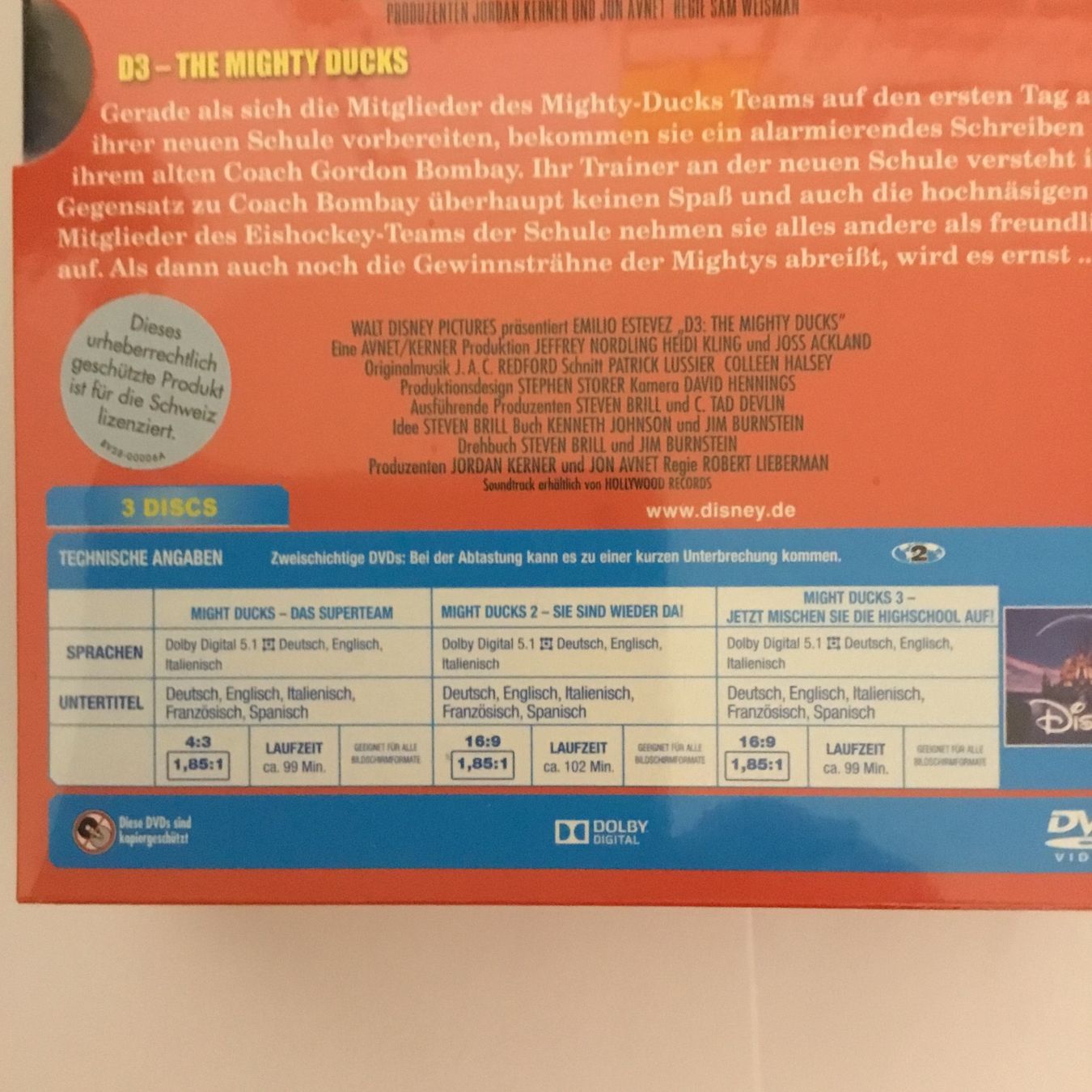 Tutti i DVDs: Mighty Ducks Box Teil 1-3 Neu Original verpackt – Nuovo e nell'imballaggio originale da Blauen venduto da sternchen66 4