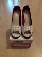 Sen-ora Peep Toe Pumps, Gr. 38, neu, rosa-weiss Hanentritt